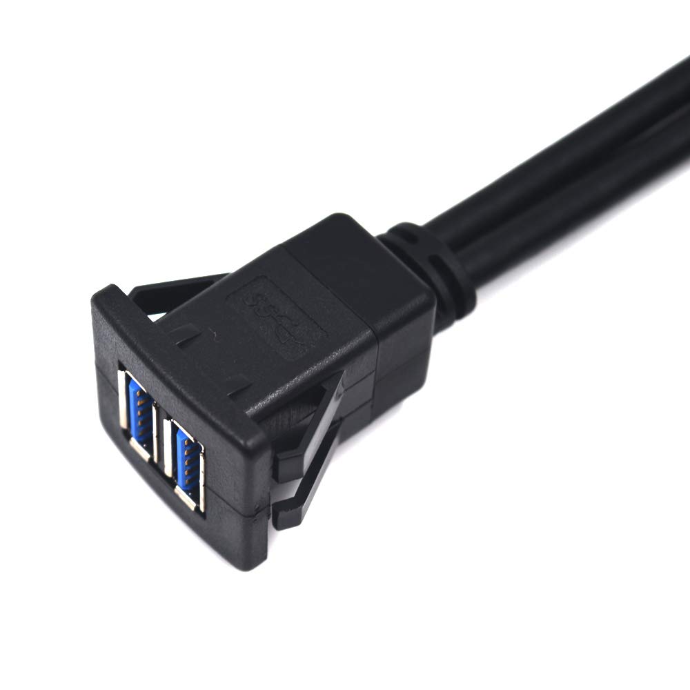 Kework 6 Feet Dual USB 3.0 Flush Mount Cable for Car Boat Truck Motorcycle Panel Dash Extension - View 4 of 5