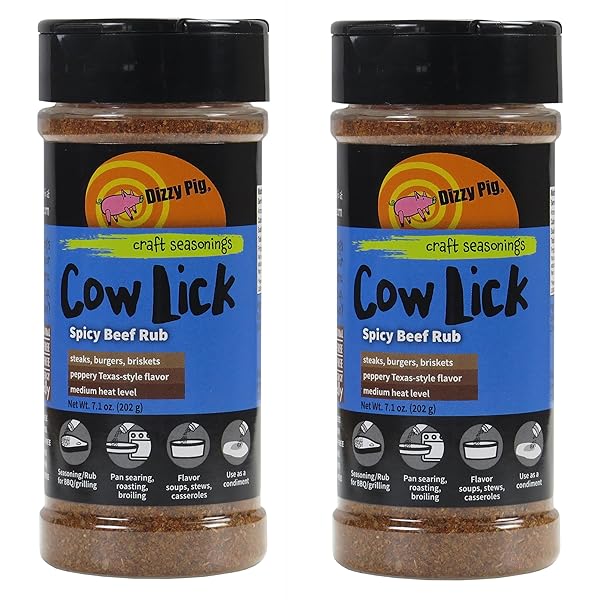 Dizzy Pig Buy Dizzy Pig Cow Lick Spicy Beef Rub - 8oz Shaker Two Pack for Flavorful BBQ