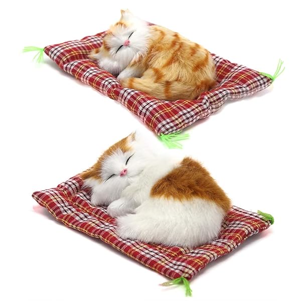 Coolayoung Coolayoung 2Pcs Sleeping Cat Doll Toy Cute Mini Kitten with Meow Sounds Perfect Gift for Kids Boys and Girls