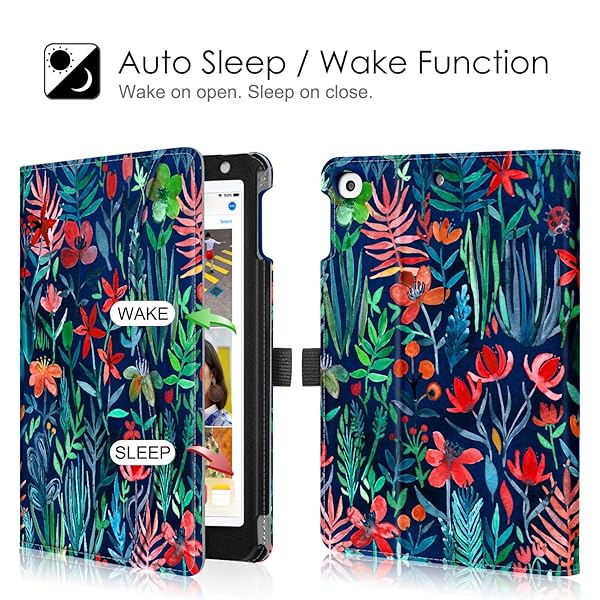 FINTIE Fintie iPad Mini 5 2019 Case Multi-Angle Smart Folio Cover with Pocket Pencil Holder Auto Wake Sleep Jungle Night - View 3 of 8