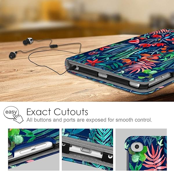 FINTIE Fintie iPad Mini 5 2019 Case Multi-Angle Smart Folio Cover with Pocket Pencil Holder Auto Wake Sleep Jungle Night - View 7 of 8