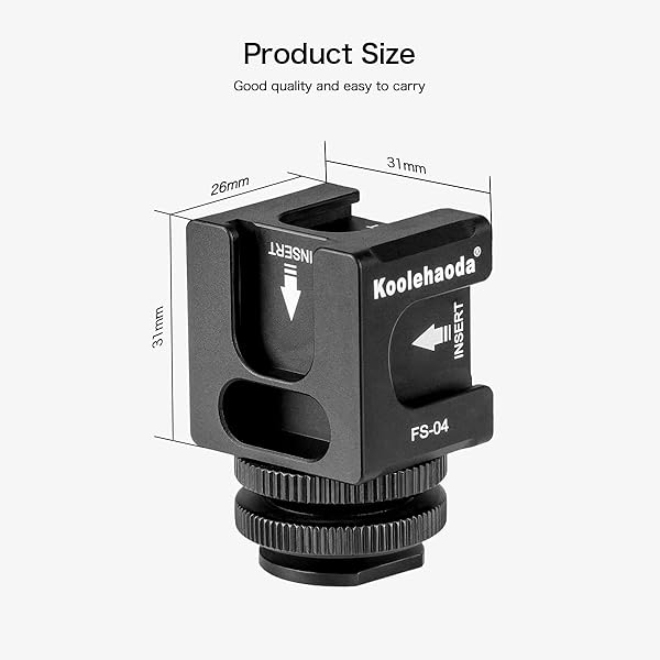 koolehaoda Koolehaoda Hot Shoe Camera Mount Adapter Aluminium Quadruple Cold Shoe for Lights LED Monitors Microphones FR-04 Hot Shoe - View 6 of 8