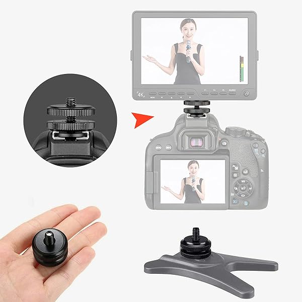 koolehaoda Koolehaoda Hot Shoe Camera Mount Adapter Aluminium Quadruple Cold Shoe for Lights LED Monitors Microphones FR-04 Hot Shoe - View 8 of 8