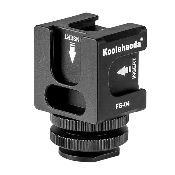 Koolehaoda Hot Shoe Camera Mount Adapter Aluminium Quadruple Cold Shoe for Lights LED Monitors Microphones FR-04 Hot Shoe