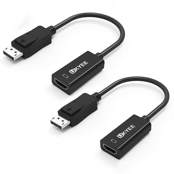 UKYEE UKYEE DisplayPort to HDMI Adapter 2-Pack - 1080P Converter for PC, Monitor, Projector & HDTV - View 2 of 7