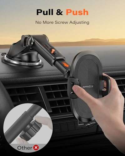 APPS2Car APPS2Car Suction Cup Phone Mount: Universal Holder for iPhone & Samsung - Sturdy Gel Pad for Windshield & Dashboard - View 3 of 8