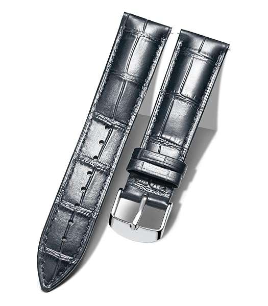 BINLUN BINLUN Leather Watch Band Genuine Calfskin Replacement Watch Strap Quick Release Crocodile Pattern 10 Colors 13 Sizes for Men Women?Black,12MM?