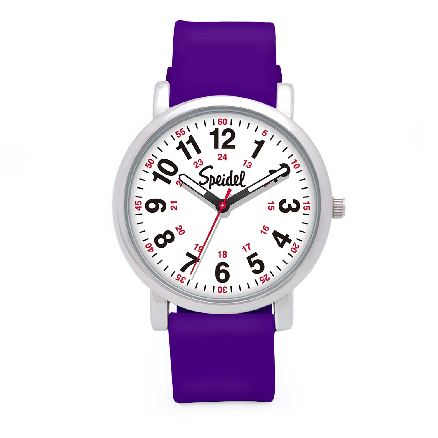 Speidel Original Scrub Watch for Nurses and Medical Professionals Waterproof Purple 12 and 24 Hour Time for Men and Women