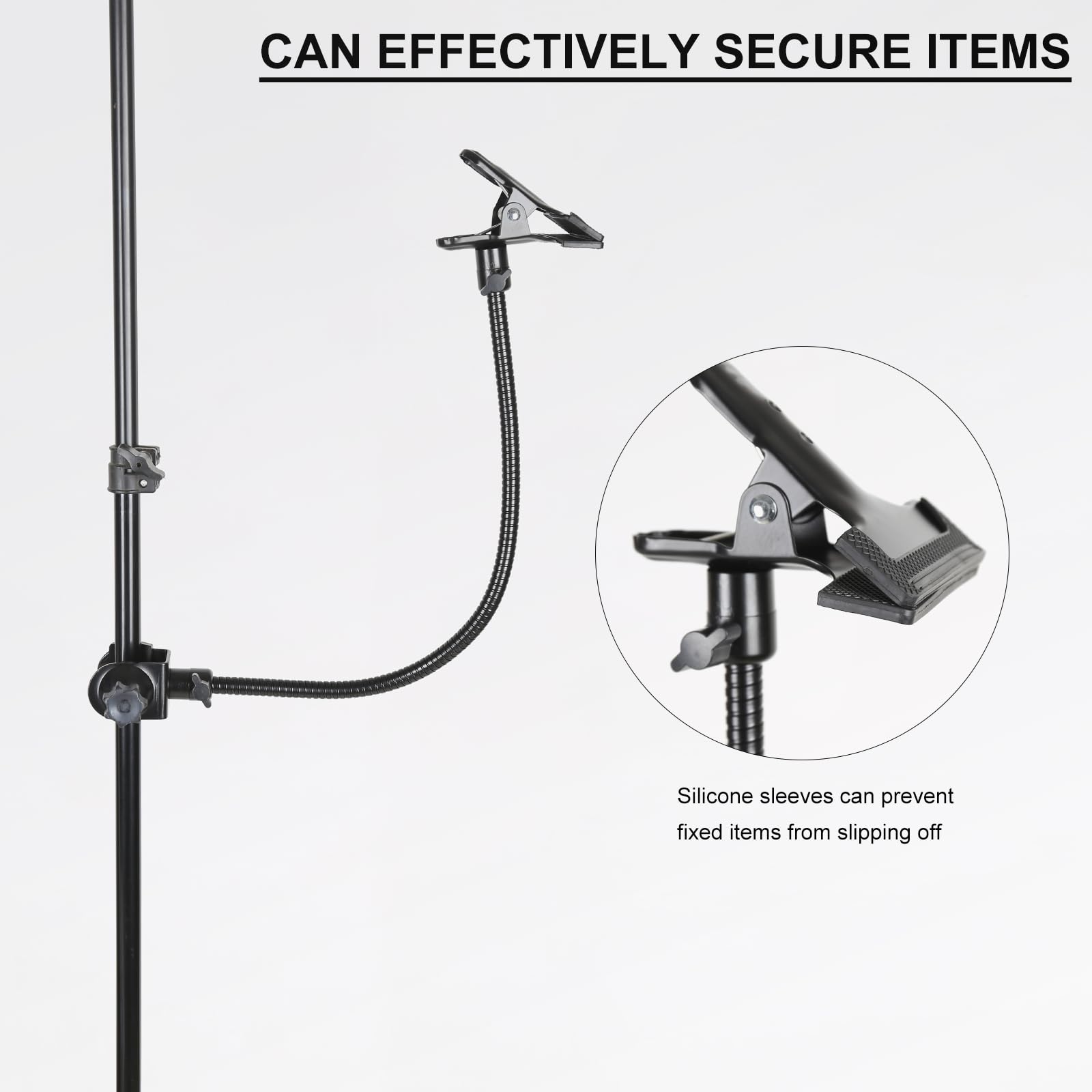 TRUMAGINE 20 Inch Adjustable Jaws Flex Clamp Mount Clip Gooseneck Extension for GoPro Cameras and Studio Lighting Accessories - View 6 of 8