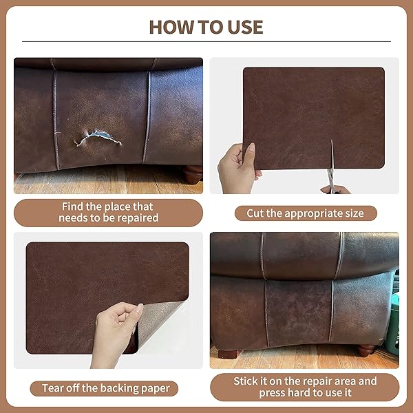 ONine ONine Leather Repair Patch Self-Adhesive Couch Patch 8X11 Inch Navy Blue Peel and Stick for Sofas Car Seats Hand Bags Jackets - View 5 of 5