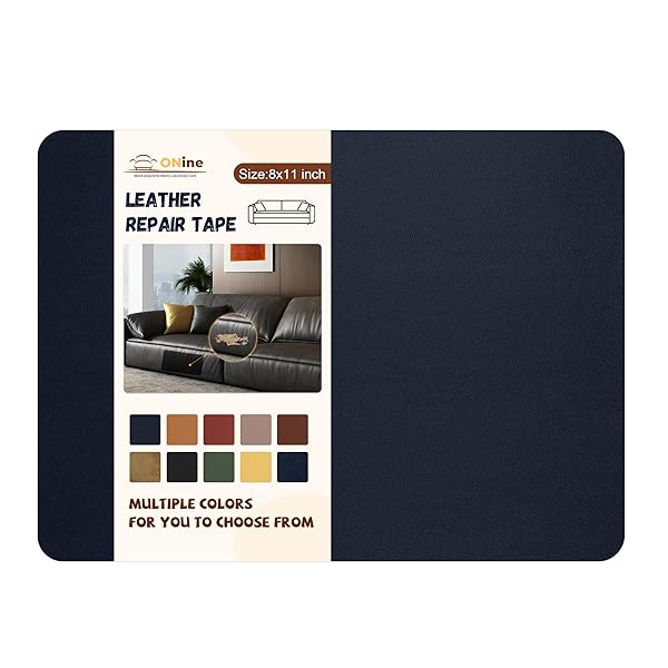 ONine ONine Leather Repair Patch Self-Adhesive Couch Patch 8X11 Inch Navy Blue Peel and Stick for Sofas Car Seats Hand Bags Jackets
