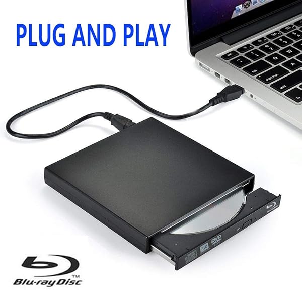 Xglysmyc Xglysmyc USB 2.0 External Blu-ray CD/DVD Drive Burner for Laptop & Desktop - Slim, Portable, Mac & Windows Compatible - View 3 of 8