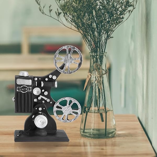 VOSAREA Vintage Style Black Film Projector Model - Resin Desktop Craft for Home Decoration - View 4 of 10