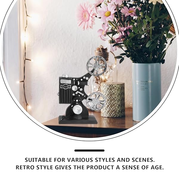 VOSAREA Vintage Style Black Film Projector Model - Resin Desktop Craft for Home Decoration - View 10 of 10