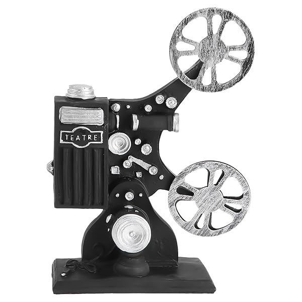 VOSAREA Vintage Style Black Film Projector Model - Resin Desktop Craft for Home Decoration