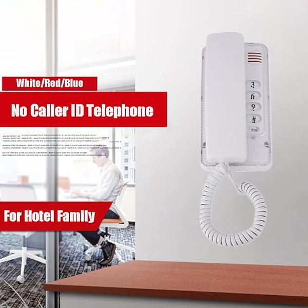 Diyeeni Mini Wall Phone Retro Landline Telephone with Flash and Mute Functions RJ45 Interface for Home Hotel and School White - View 2 of 9