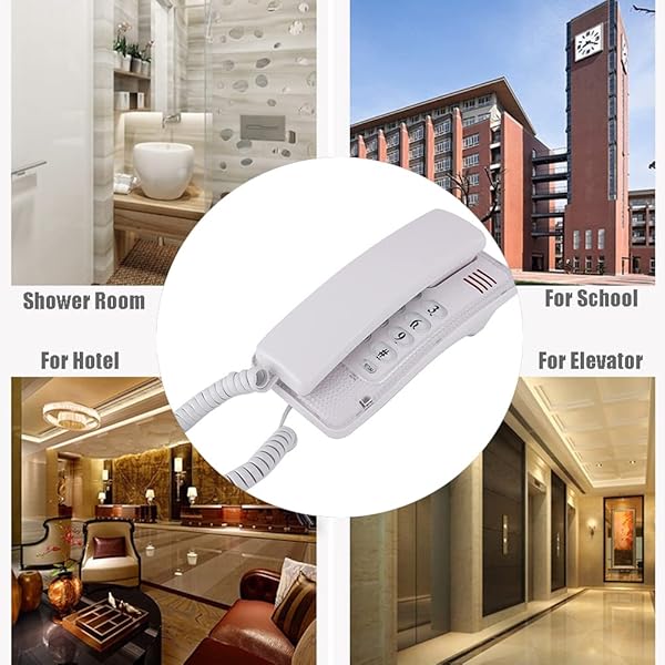 Diyeeni Mini Wall Phone Retro Landline Telephone with Flash and Mute Functions RJ45 Interface for Home Hotel and School White - View 6 of 9