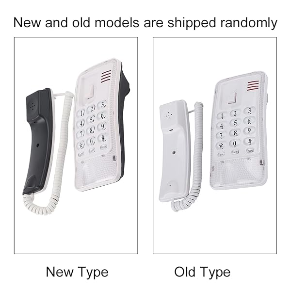 Diyeeni Mini Wall Phone Retro Landline Telephone with Flash and Mute Functions RJ45 Interface for Home Hotel and School White - View 9 of 9
