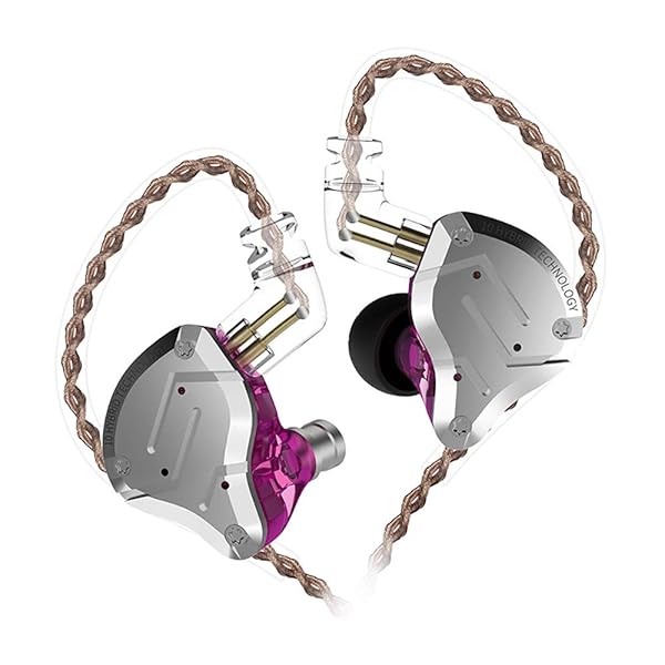 erjigo KZ ZS10 PRO High Fidelity Noise-Isolating Earbuds with Detachable Cable in Purple for Superior Sound Quality - View 2 of 11