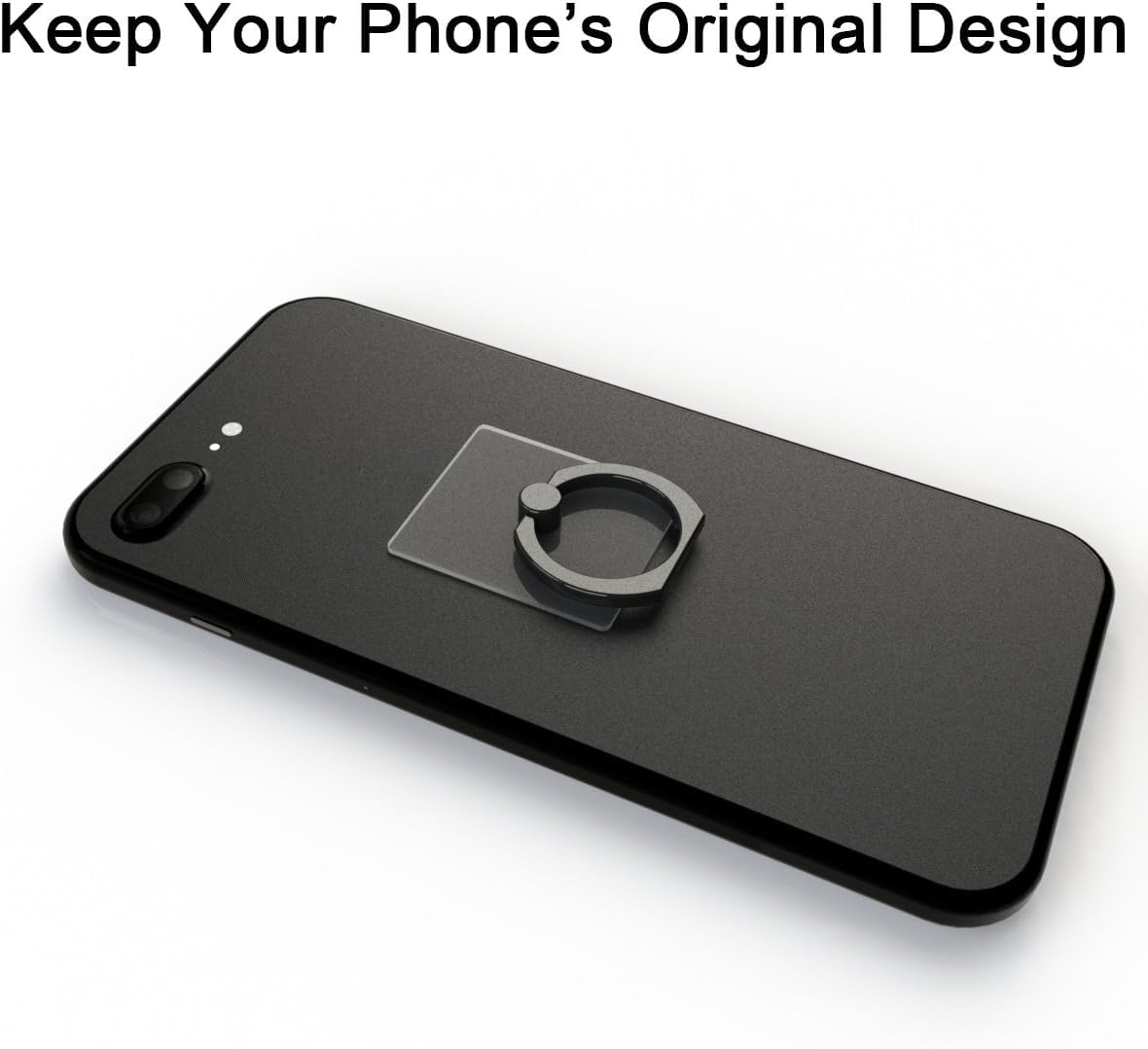 Attom Tech Transparent Phone Ring Holder Grip Tomorotec 360 Degree Rotation Clear Finger Ring Kick-Stand for iPhone 14 13 12 X Plus Galaxy S23 S22 Edge Black - View 2 of 6