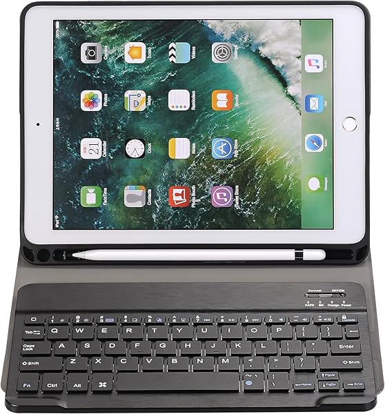 Lrufodya Lrufodya iPad Mini 4 Mini 5 Keyboard Case with Detachable Bluetooth Keyboard and Pen Holder Slim Auto Sleep Wake Cover Blue - View 8 of 10