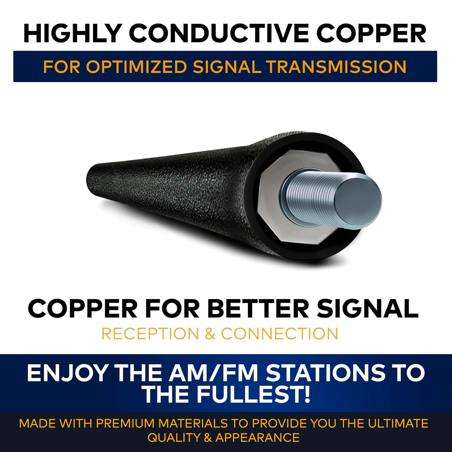 TrunkNets Inc 16 Inch Antenna Mast for Toyota Corolla Matrix Prius Yaris Solara Replacement Part - View 2 of 6