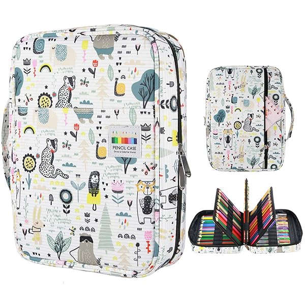 YOUSHARES YOUSHARES 220 Slot Colored Pencil Case - Multi-Layer Organizer for Prismacolor & Gel Pens (Forest) - Handy Wrap & Zipper
