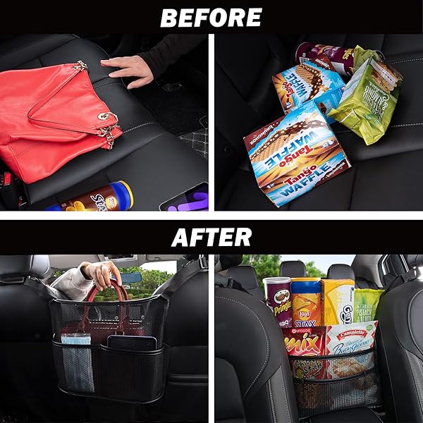 eing Car Seat Back Organizer: Large Capacity Storage for Purses, Kids & Pets - Essential Automotive Accessory - View 3 of 8