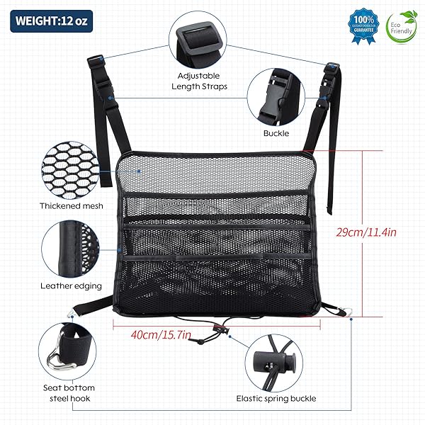 eing Car Seat Back Organizer: Large Capacity Storage for Purses, Kids & Pets - Essential Automotive Accessory - View 7 of 8