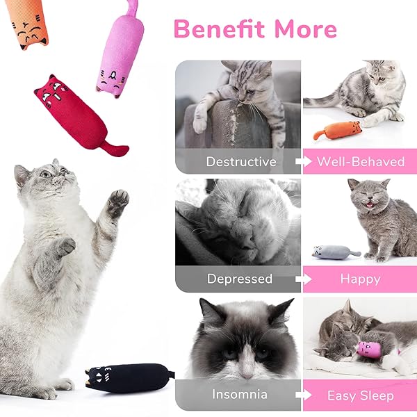 Legendog Legendog 5Pcs Bite Resistant Catnip Toy for Cats Cartoon Mice Teething Chew Toy - View 4 of 7