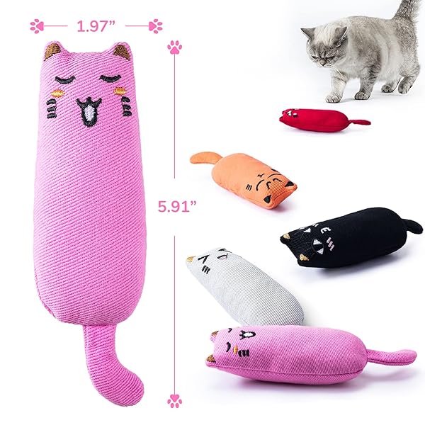 Legendog Legendog 5Pcs Bite Resistant Catnip Toy for Cats Cartoon Mice Teething Chew Toy - View 7 of 7