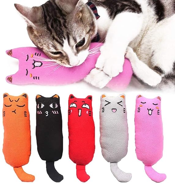 Legendog Legendog 5Pcs Bite Resistant Catnip Toy for Cats Cartoon Mice Teething Chew Toy