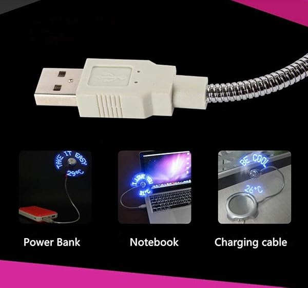 Kbinter Kbinter Mini USB LED Clock Fan: Quiet Gooseneck Cooling Fan with Real-Time Display for Home, Office & Travel - View 9 of 9