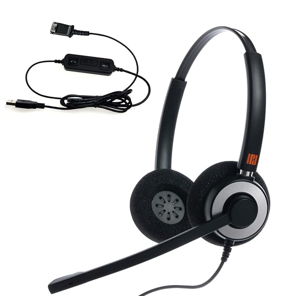 IPD IPD IPH-165 USB Headset Noise Cancelling Microphone for Office and Call Center Compatible with Skype Teams Cisco Jabber Avaya One-X