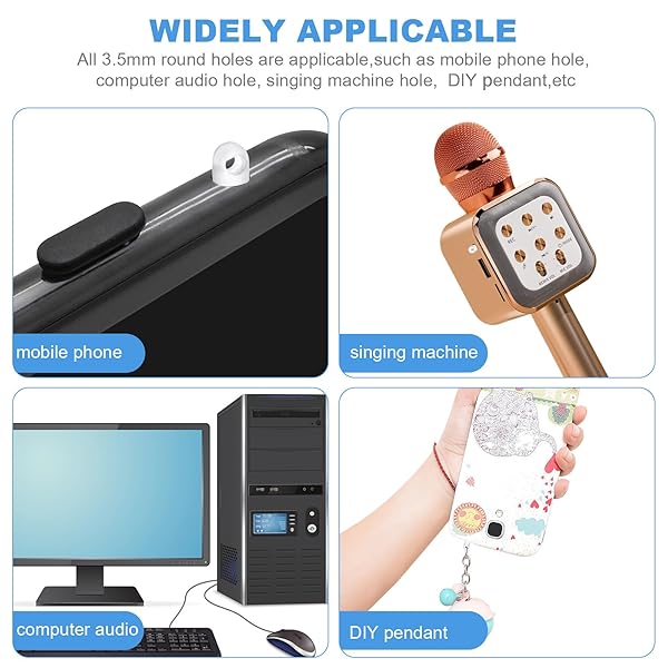 Hemobllo 100 Pcs Cell Phone Dust Plug Charms - Transparent 3.5mm Headphone Covers & Protectors - View 4 of 10