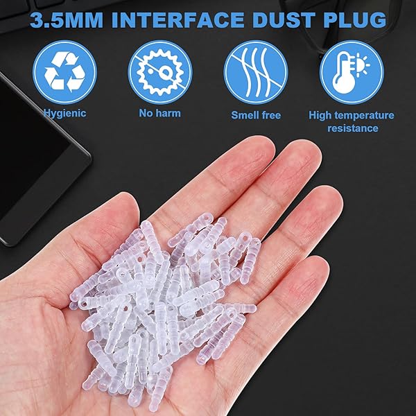 Hemobllo 100 Pcs Cell Phone Dust Plug Charms - Transparent 3.5mm Headphone Covers & Protectors - View 7 of 10