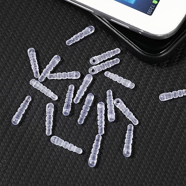 Hemobllo 100 Pcs Cell Phone Dust Plug Charms - Transparent 3.5mm Headphone Covers & Protectors - View 10 of 10