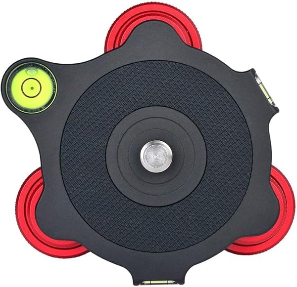 koolehaoda Koolehaoda Leveler Leveling Base with Bubble Level and 3/8 inch Screw, 3 Dials with +/-5 Degree Precision Adjustment, Aluminum Alloy Construction for Camera Tripod - View 6 of 7