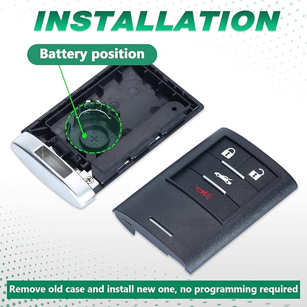 Beefunny Beefunny Replacement Smart Remote Car Key Shell Case Fob for Cadillac XLR Chevrolet Corvette M3N5WY7777A - View 3 of 6