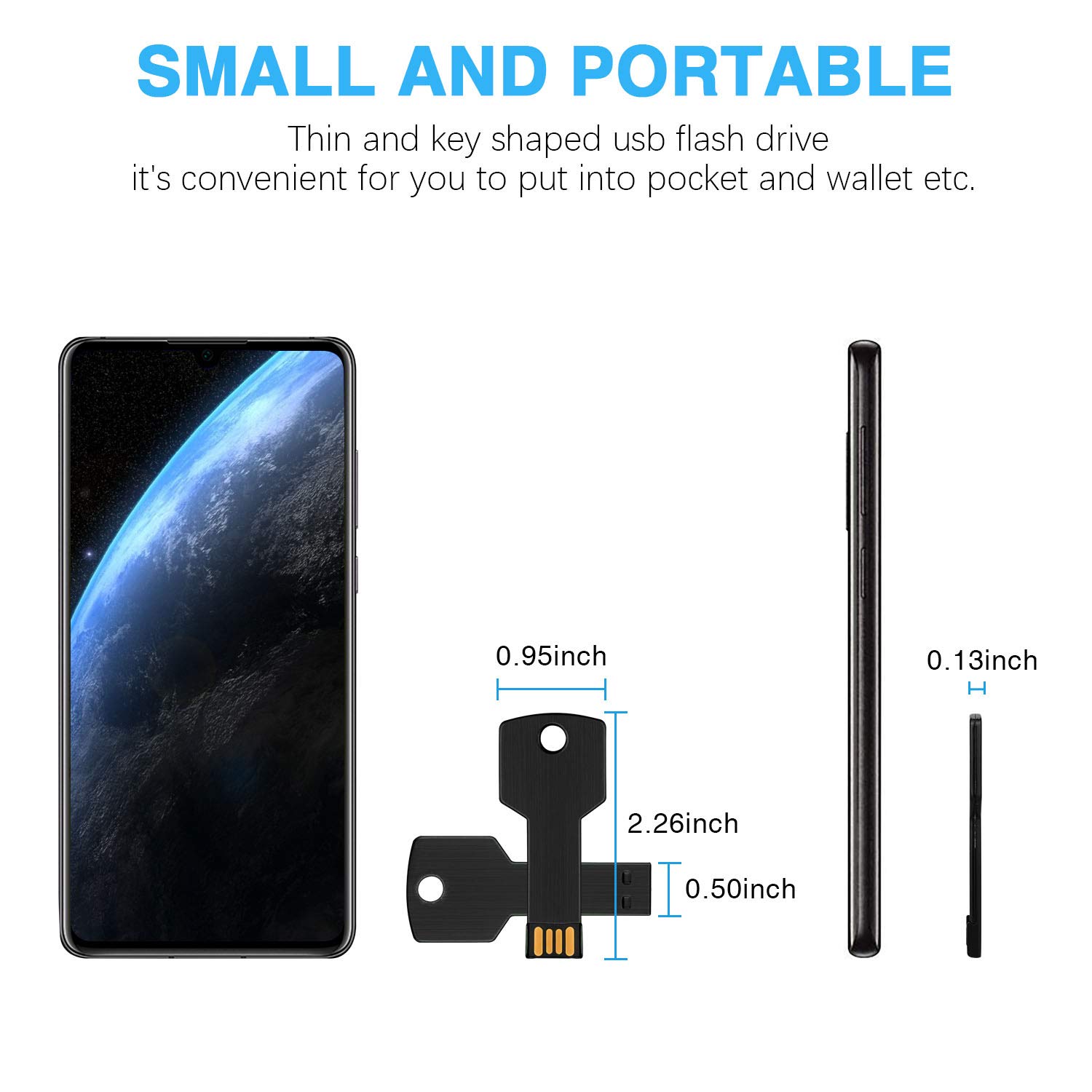 RAOYI 10 Pack 32GB USB Flash Drive Metal Key Shape Memory Stick Black for Fast Data Storage and Transfer - View 3 of 9