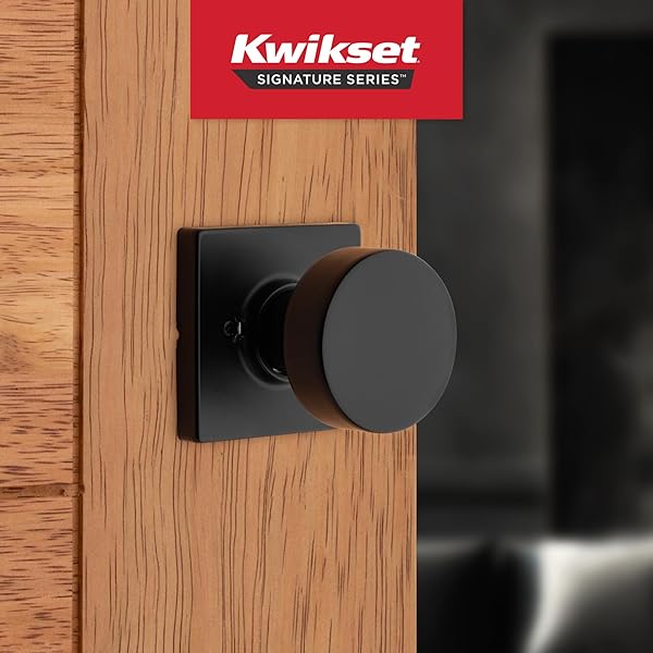 Kwikset Kwikset Pismo Dummy Door Knob Matte Black Non-Turning Handle for Closets French Double Doors and Pantry with Microban Protection - View 2 of 9