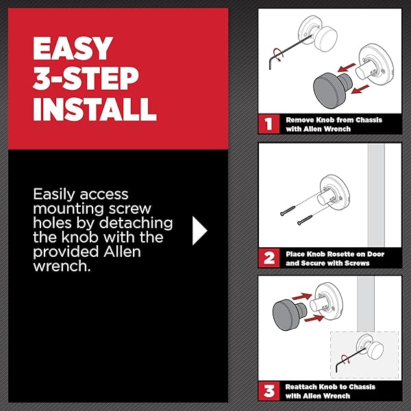 Kwikset Kwikset Pismo Dummy Door Knob Matte Black Non-Turning Handle for Closets French Double Doors and Pantry with Microban Protection - View 3 of 9
