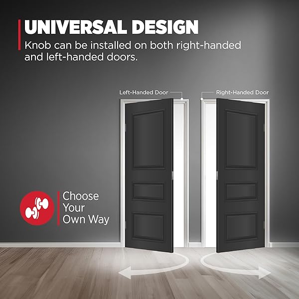 Kwikset Kwikset Pismo Dummy Door Knob Matte Black Non-Turning Handle for Closets French Double Doors and Pantry with Microban Protection - View 4 of 9