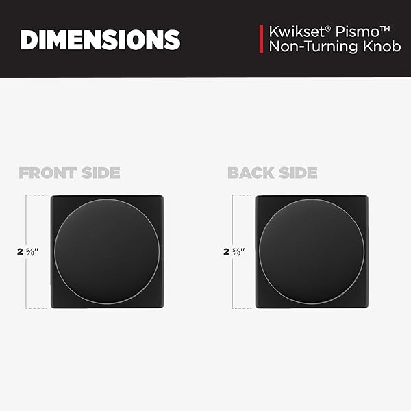 Kwikset Kwikset Pismo Dummy Door Knob Matte Black Non-Turning Handle for Closets French Double Doors and Pantry with Microban Protection - View 7 of 9