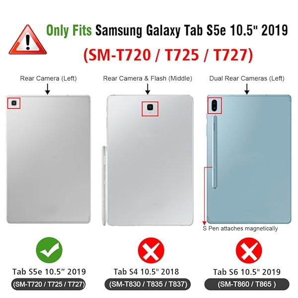 FINTIE Fintie SlimShell Case for Samsung Galaxy Tab S5e 10.5 Ultra Thin Tri-Fold Cover with Auto Sleep Wake Black - View 2 of 9