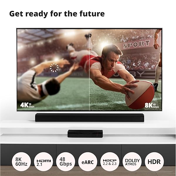 Pacroban Pacroban 3ft HDMI 2.1 Cable for Laptop to Monitor - 8K 60Hz, 4K 120Hz, Ultra High Speed, Braided, eARC, 48Gbps, HDR, DTS:X - View 4 of 11