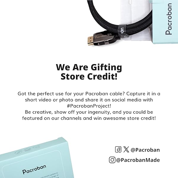 Pacroban Pacroban 3ft HDMI 2.1 Cable for Laptop to Monitor - 8K 60Hz, 4K 120Hz, Ultra High Speed, Braided, eARC, 48Gbps, HDR, DTS:X - View 11 of 11