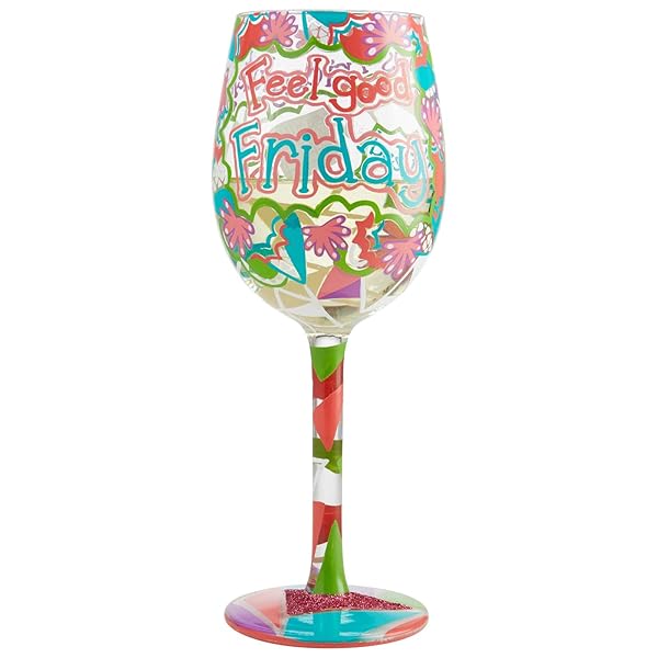Enesco Shop Enesco Lolita Artisan Hand-Painted 15oz Wine Glass - Feel Good Friday Collection