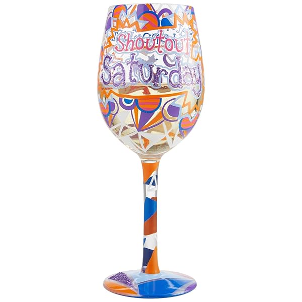Enesco Shop Enesco Lolita Artisan Hand-Painted 15oz Wine Glass - Colorful Designs for Every Occasion!
