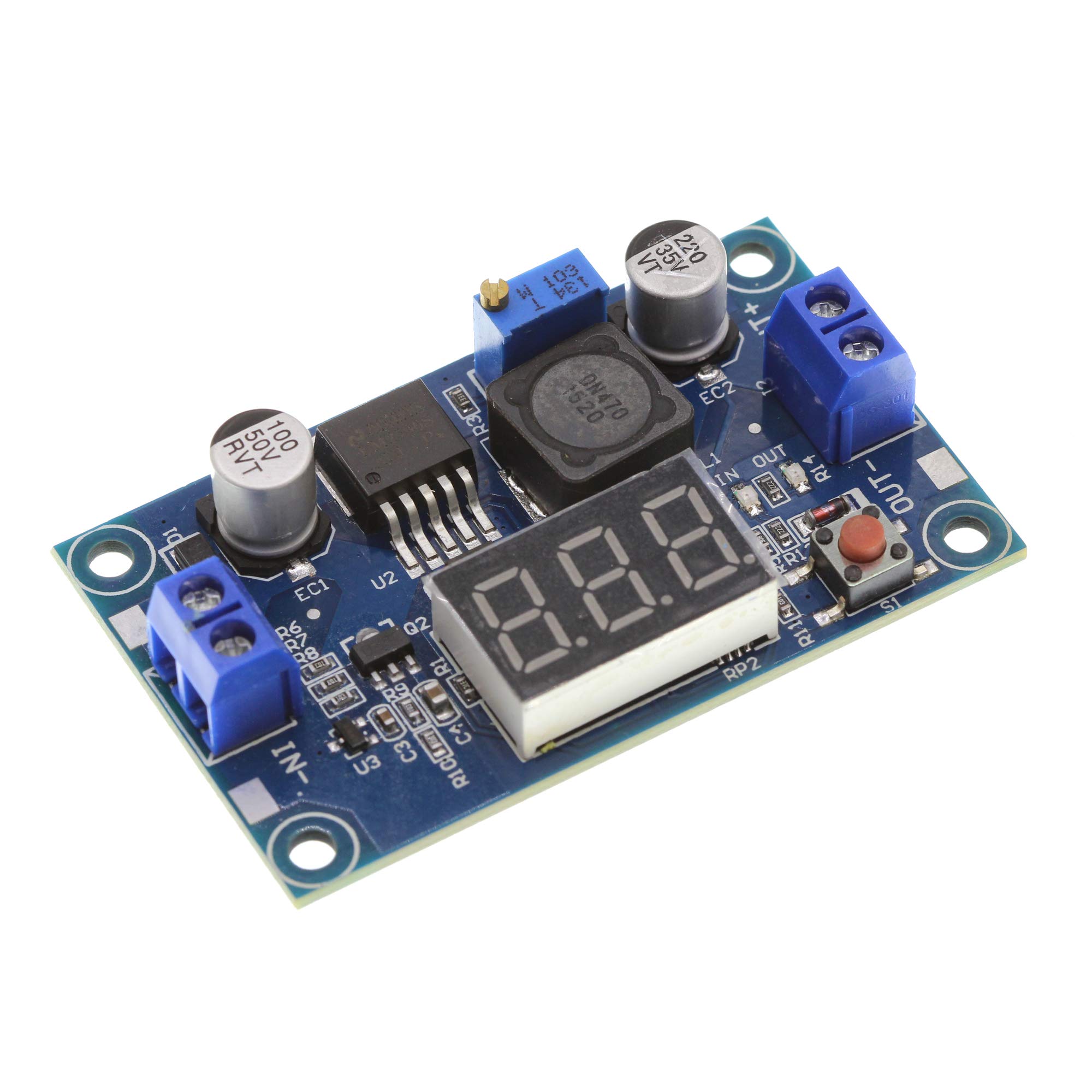 HUABAN 2PCS LM2596 DC DC Step Down Converter Adjustable Voltage Regulator with Digital Display for Power Supply 4.0-40V to 1.3-37V - View 4 of 5